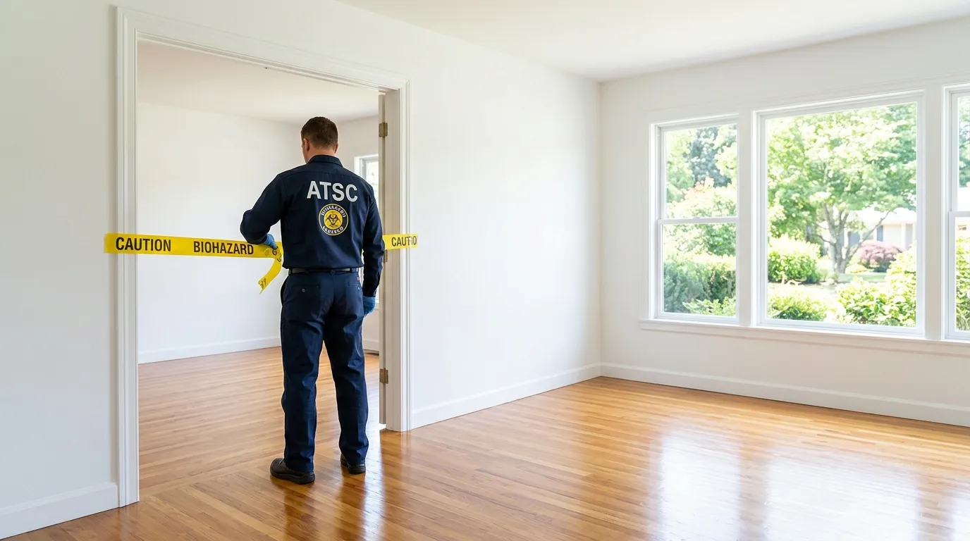 Certified biohazard cleanup crew performing Decomposition Cleanup in Iona